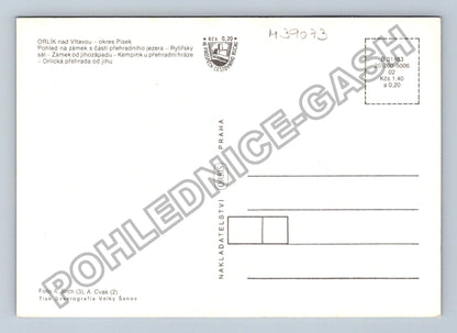Pohlednice Orlická přehrada zámek Orlík Rybářský sál (M39073)