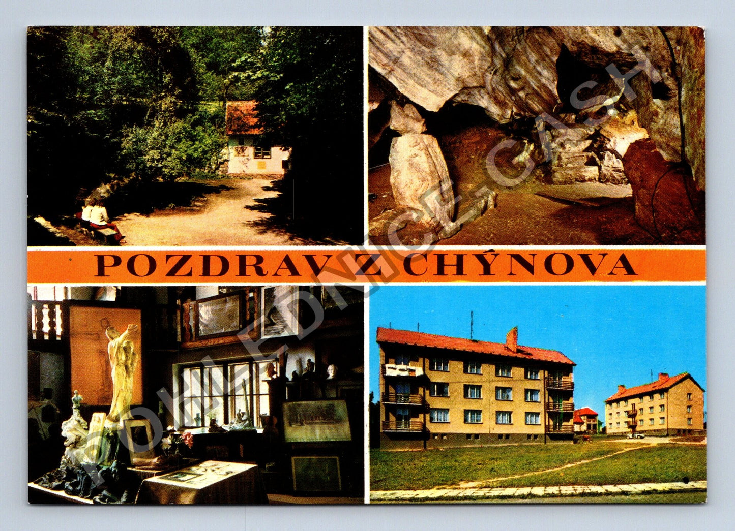 Pohlednice Chýnov Chýnovská jeskyně sochař Bílek Nová (M39076)