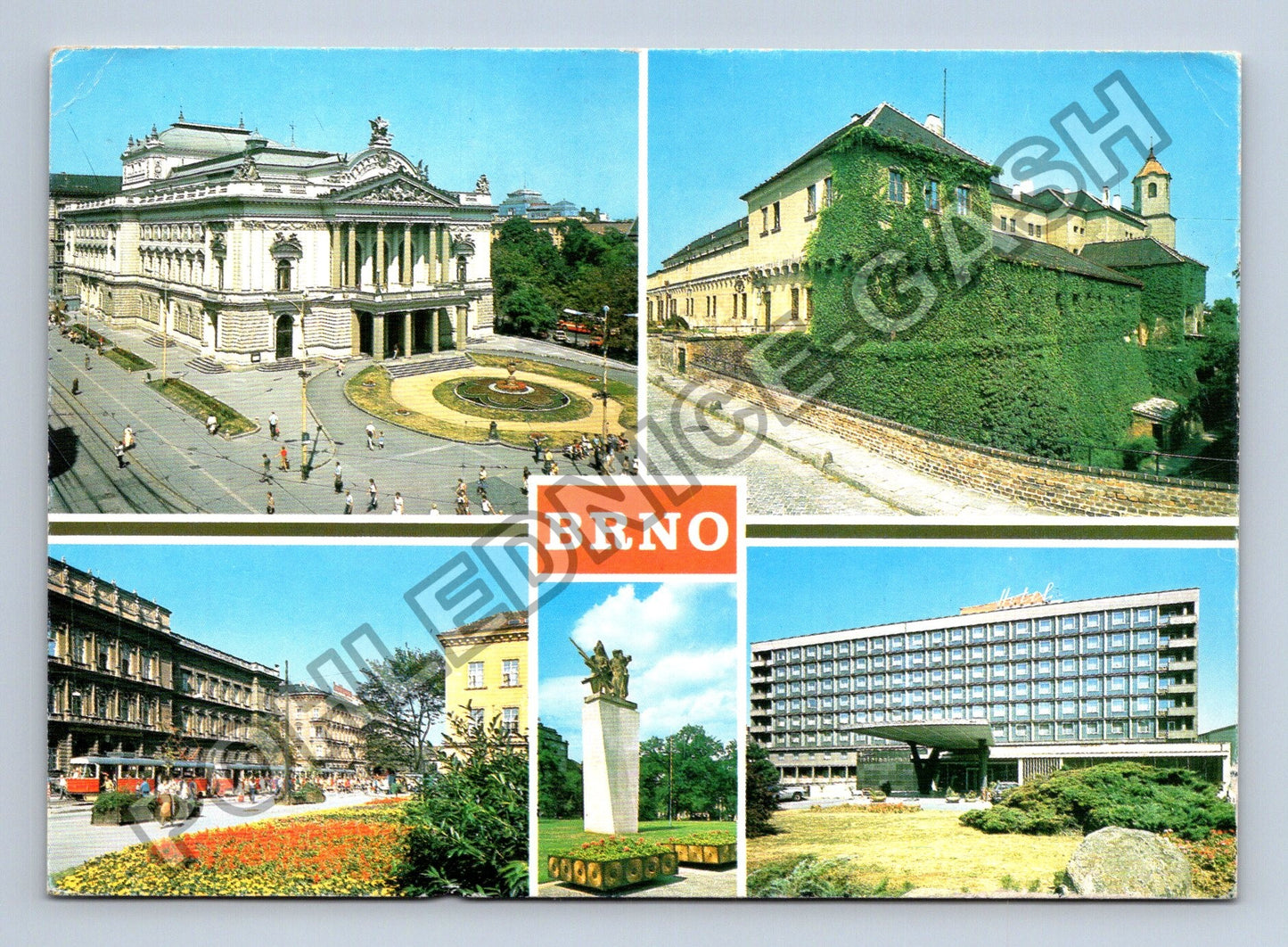 Pohlednice Brno koláž motivů Mahenovo divadlo Špilberk (M39078)