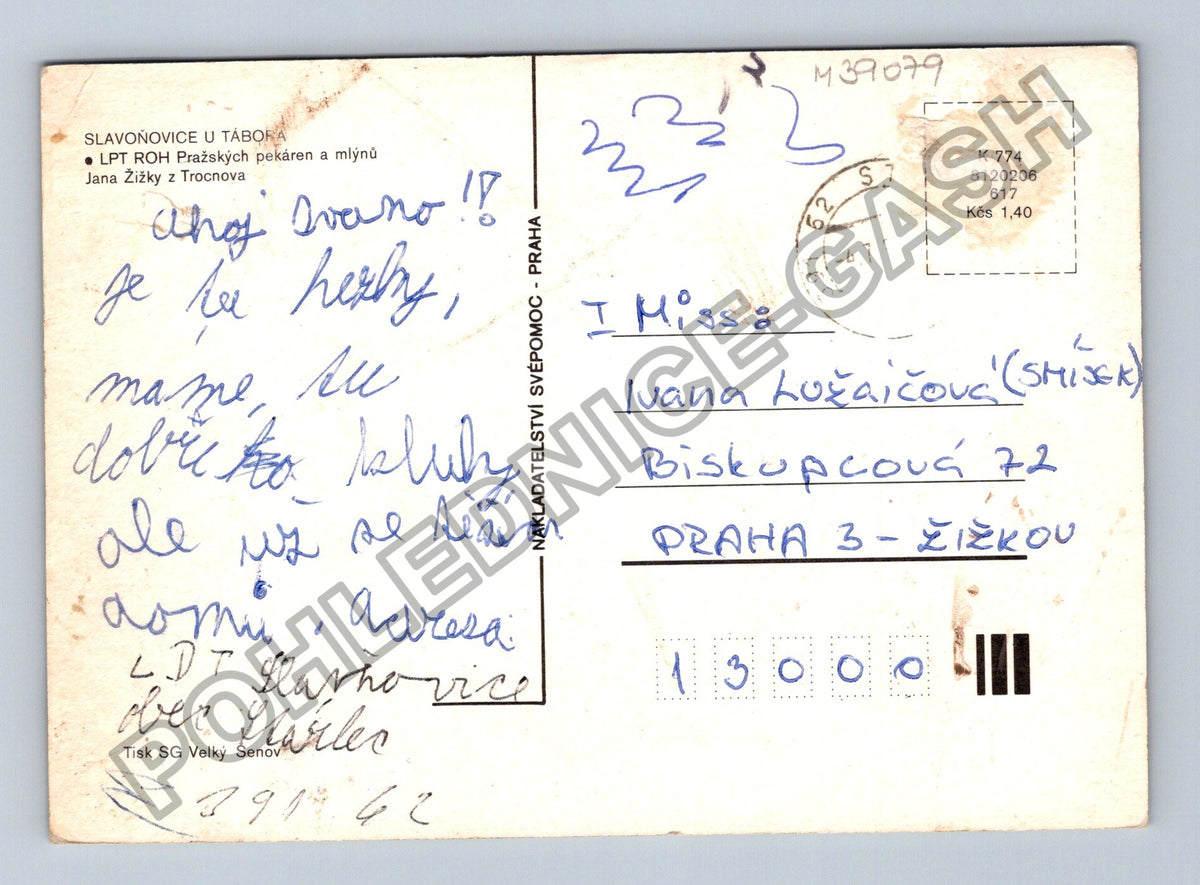 Pohlednice Slavoňovice u Tábora LPT ROH Jana Žižky (M39079)