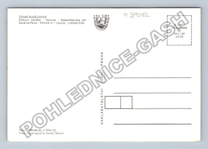 Pohlednice České Budějovice Žižkovo náměstí Rabenštejnská věž (M39082)