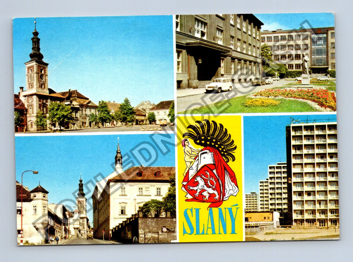 Pohlednice Slaný náměstí 9. května Gottwaldovo náměstí (M39088)
