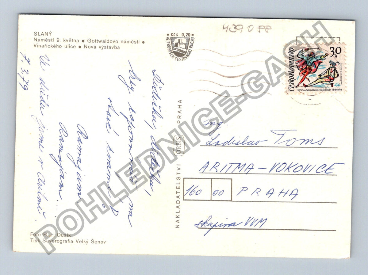 Pohlednice Slaný náměstí 9. května Gottwaldovo náměstí (M39088)