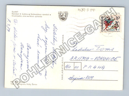 Pohlednice Slaný náměstí 9. května Gottwaldovo náměstí (M39088)
