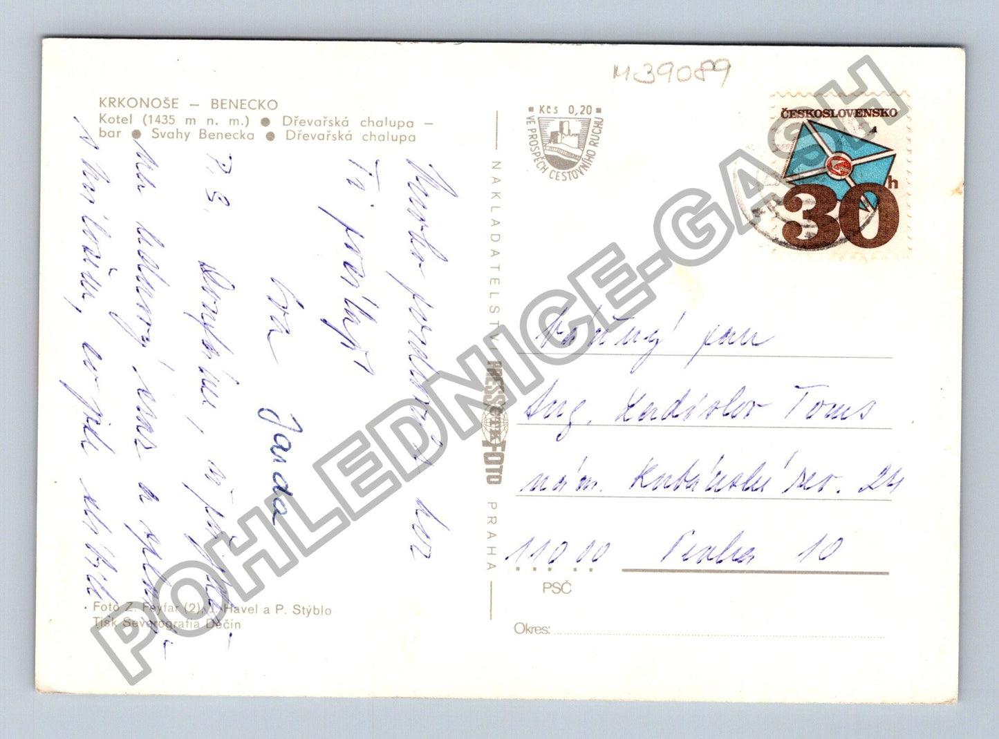 Pohlednice Krkonoše Benecko Kotel chalupa lyžování (M39089)