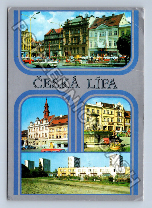 Pohlednice Česká Lípa náměstí radnice 1985 (M39093)