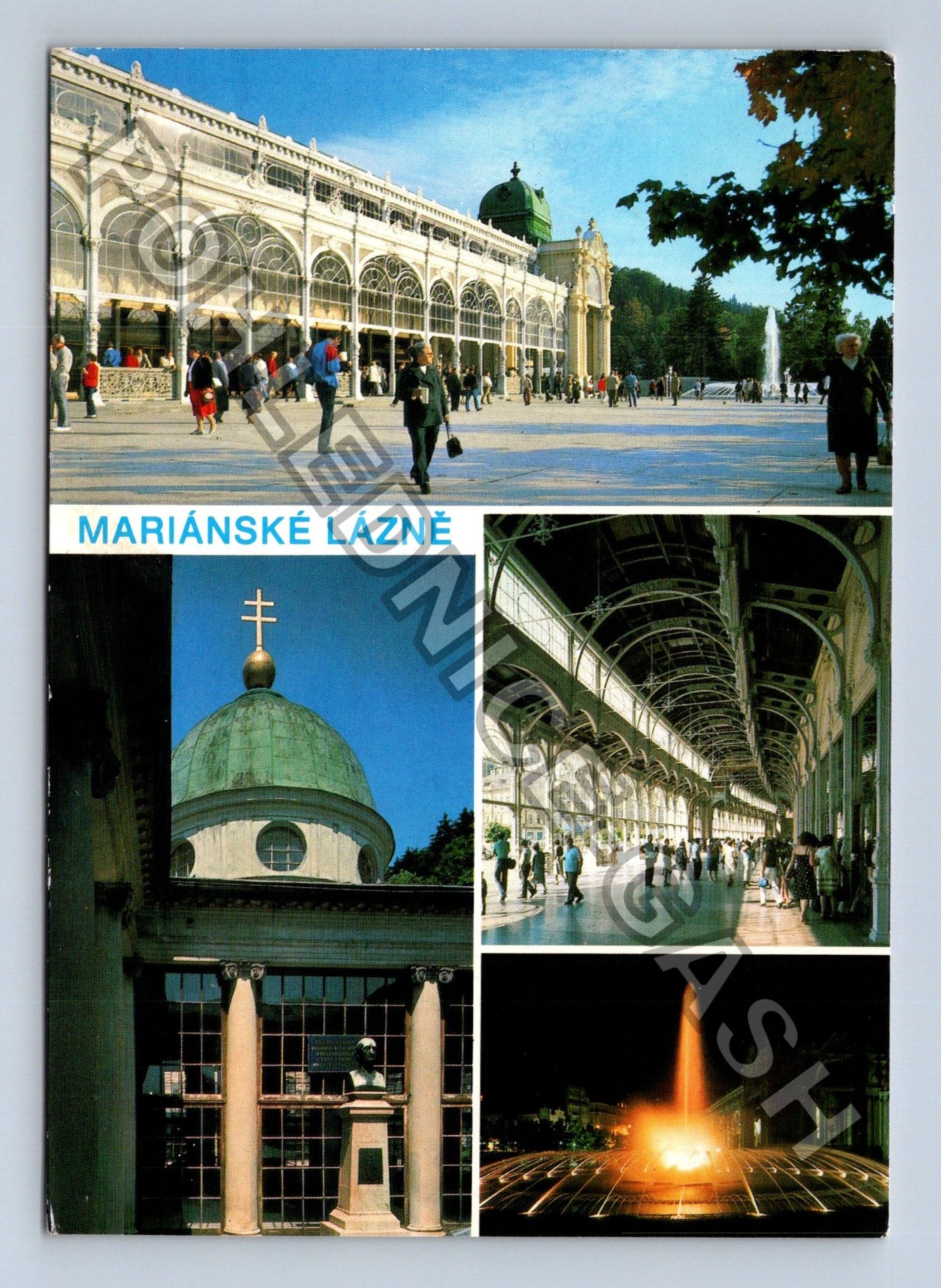 Pohlednice Mariánské Lázně kolonáda Maxim Gorkij 1989 (M39094)