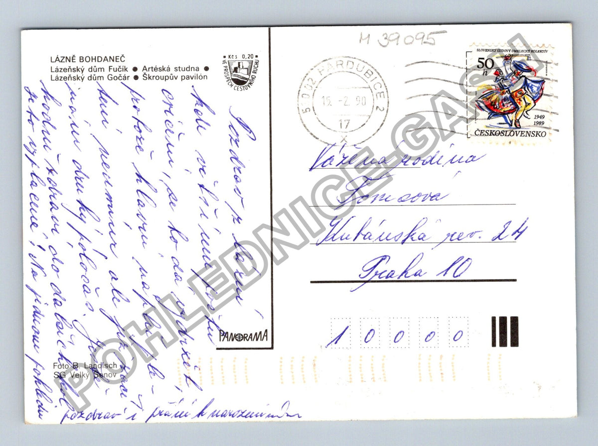 Pohlednice Lázně Bohdaneč lázeňský dům Gočár Dům Dučík (M39095)
