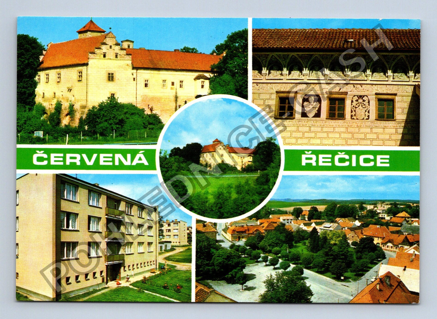 Pohlednice Červená Řečice zámek sídliště (M39100)