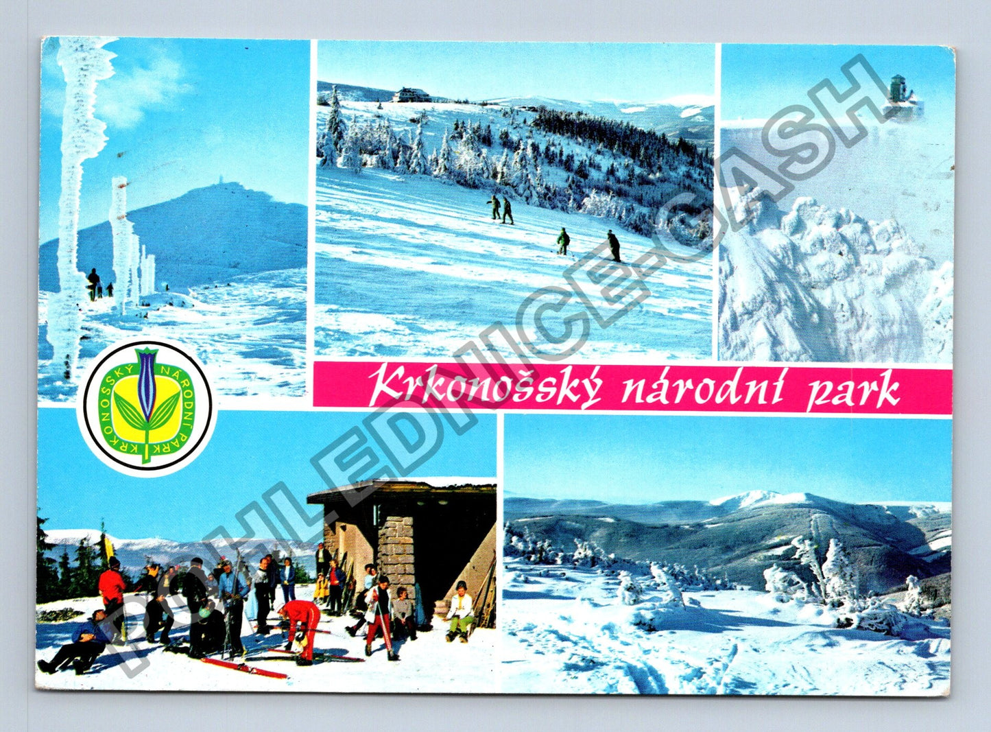 Pohlednice Krkonošský národní park koláž zimních motivů (M39113)