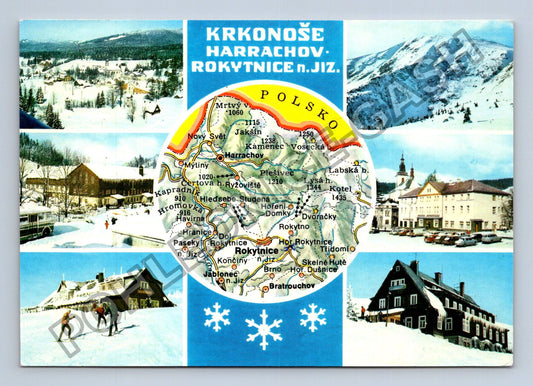 Pohlednice Krkonoše Harrachov Rokytnice n Jiz koláž (M39125)