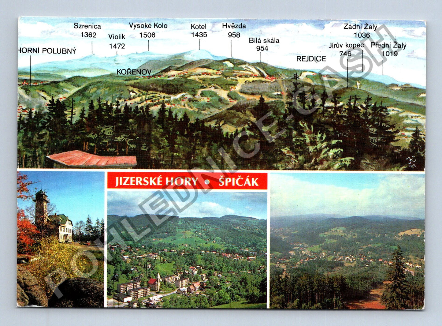Pohlednice Jizerské hory Špičák Korenov Zadní Žalý 1990 (M39127)
