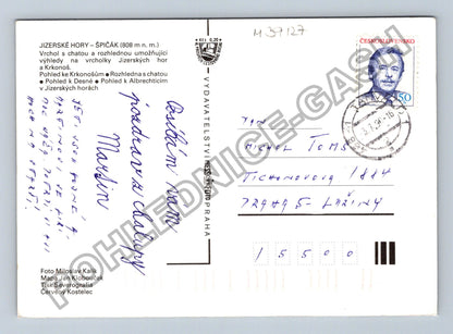 Pohlednice Jizerské hory Špičák Korenov Zadní Žalý 1990 (M39127)