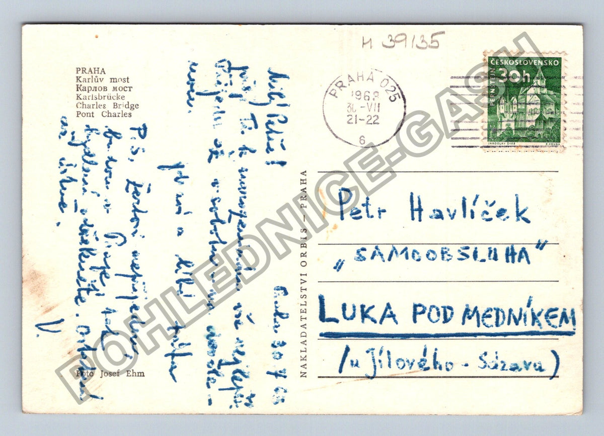 Pohlednice Praha Karlův most Vltava 1962 (M39135)