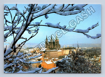 Pohlednice Praha Pražský hrad zimní zasněžená krajina (M39140)