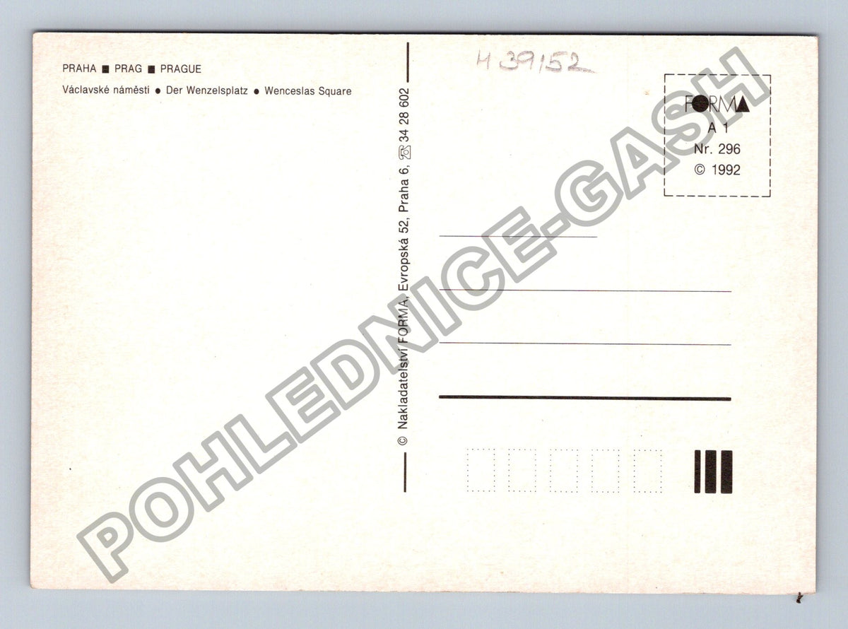 Pohlednice Praha Václavské náměstí 1992 (M39152)