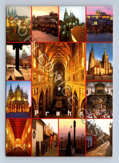Pohlednice Praha Pražský hrad koláž motivů (M39155)