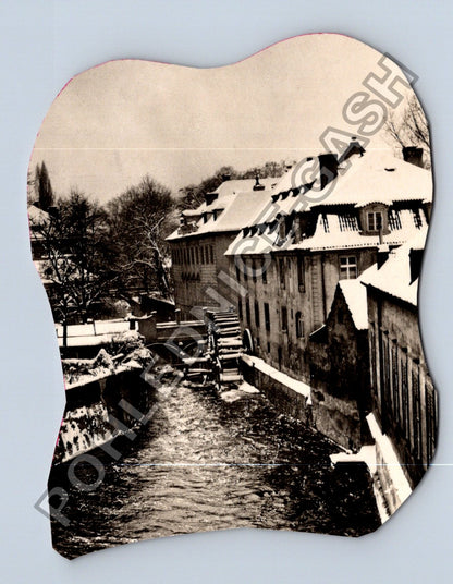 Pohlednice Zimní krajina s vodním mlýnem Praha 1929 (M39161)
