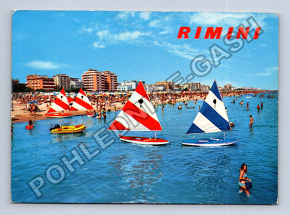 Pohlednice Itálie Rimini pláž plachetnice 1972 (M39169)