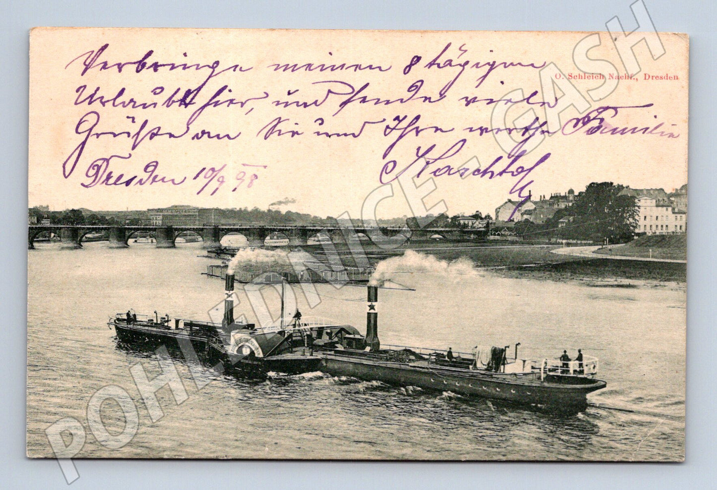 Pohlednice Drážďany – parník na řece (M3917)