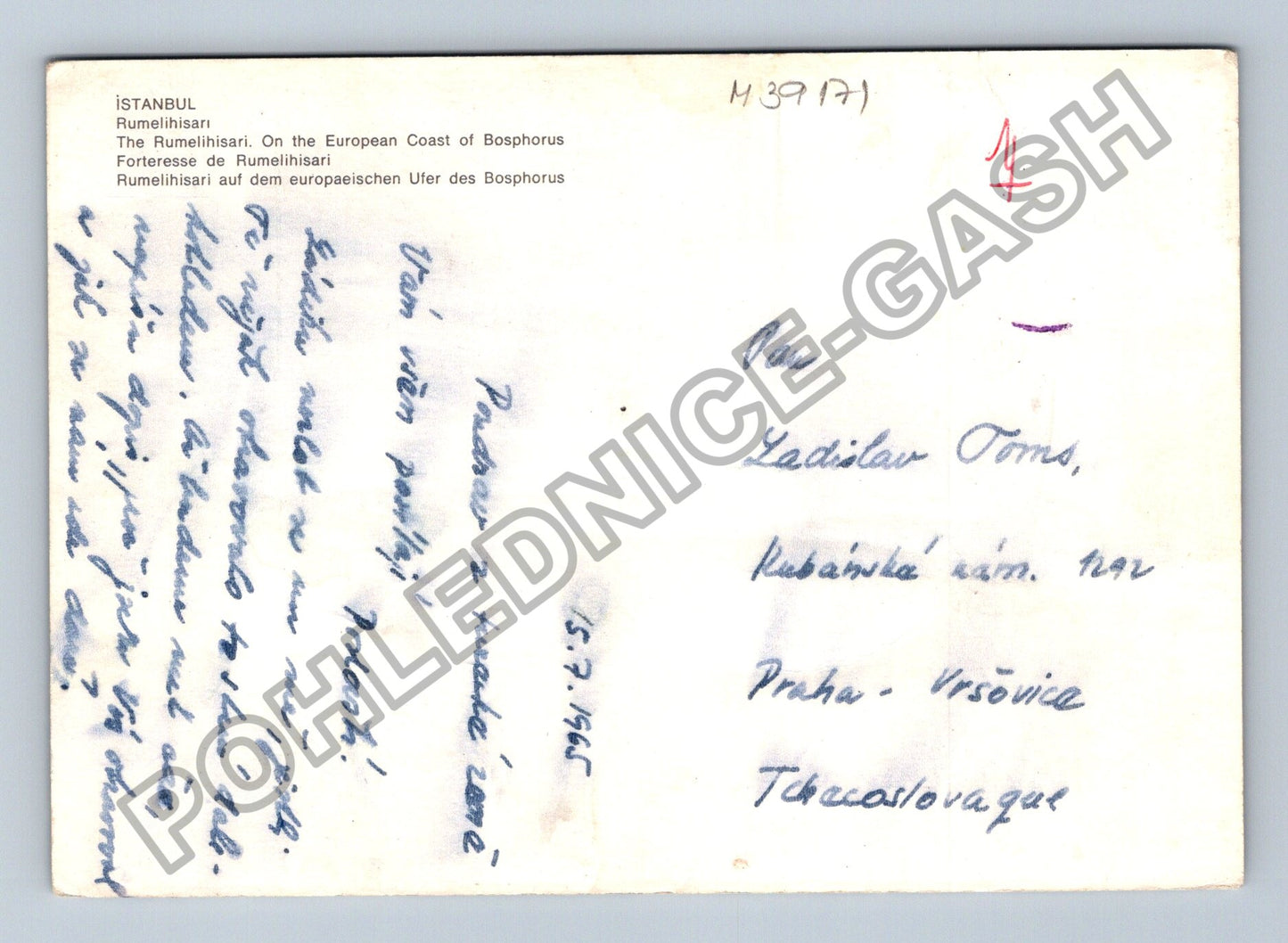 Pohlednice Turecko Istanbul Rumelihisari 1965 (M39171)