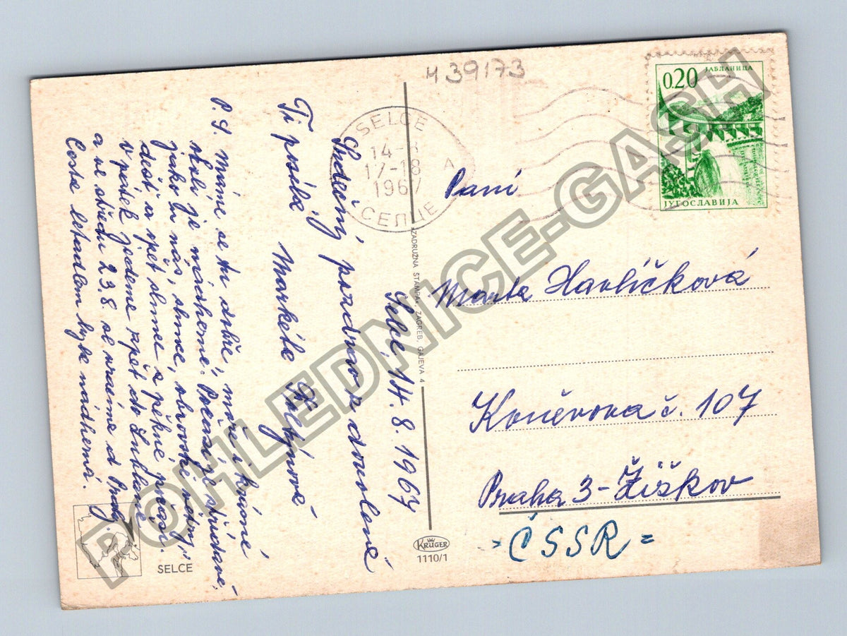 Pohlednice Jugoslávie Rabac pláž s koupajícími se lidmi 1969 (M39173)