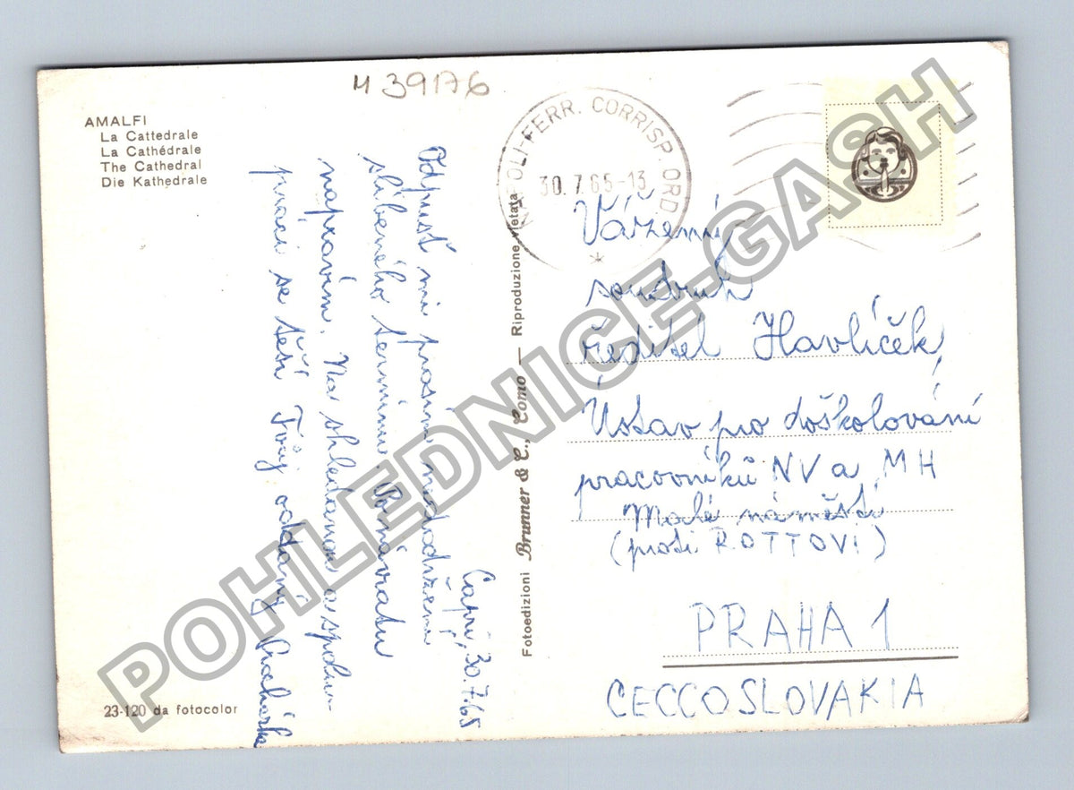 Pohlednice Itálie Amalfi katedrála 1965 (M39176)