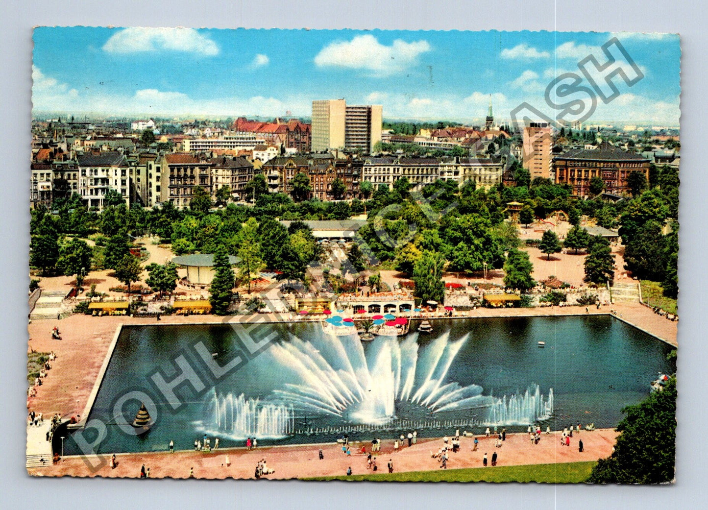 Pohlednice Německo Hamburg panorama s vodní varhanou (M39180)