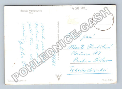 Pohlednice Německo Rostock-Warnemünde přístavní molo 1962 (M39182)