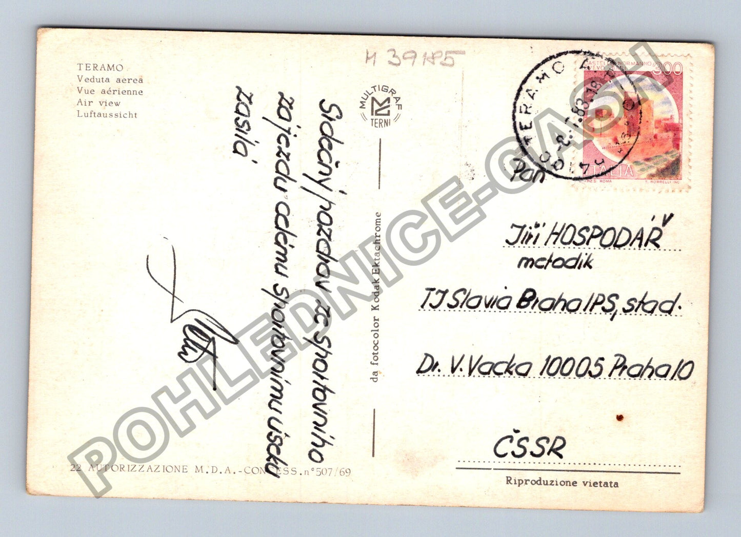 Pohlednice Itálie Teramo letecký pohled (M39185)