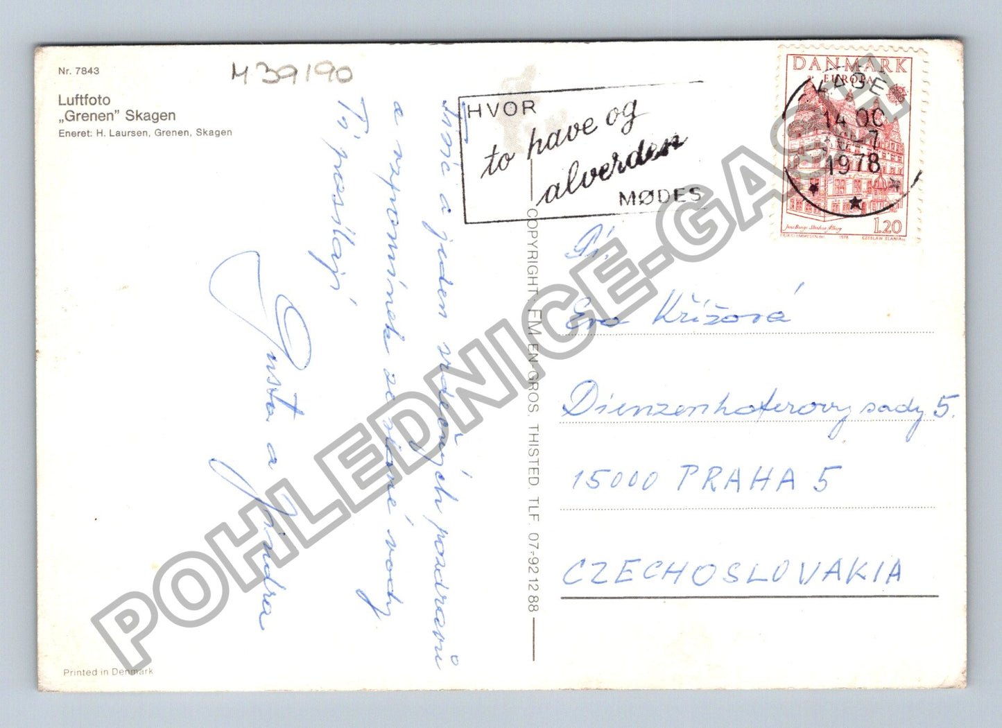 Pohlednice Dánsko Grenen Skagen maják pobřeží 1978 (M39190)