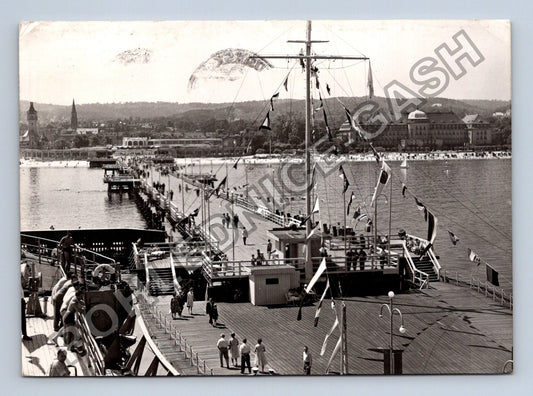 Pohlednice Polsko Sopot molo pláž 1962 (M39222)