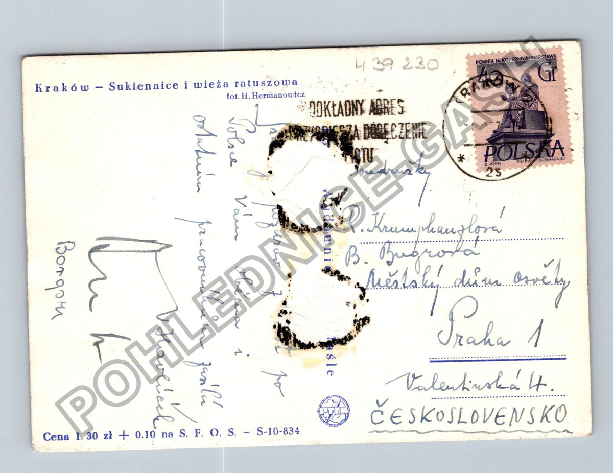 Pohlednice Kraków Sukiennice a věž radniční (M39230)