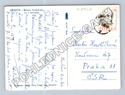 Pohlednice Polsko Krakow Brama Floriańska 1960 (M39231)