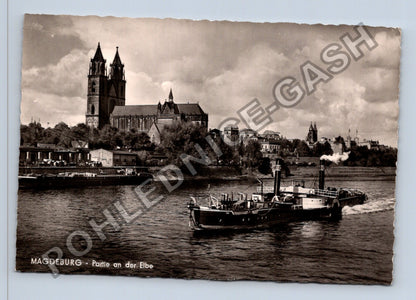 Pohlednice Německo Magdeburg Partie an der Elbe 1962 (M39249)