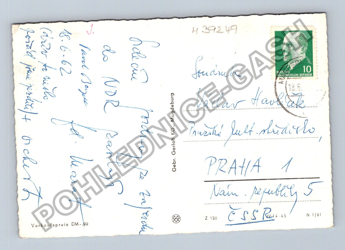 Pohlednice Německo Magdeburg Partie an der Elbe 1962 (M39249)