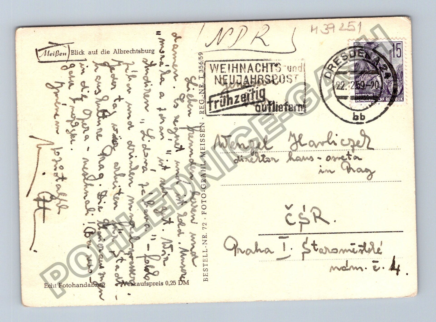 Pohlednice Meißen Blick auf die Albrechtsburg 1930 (M39251)
