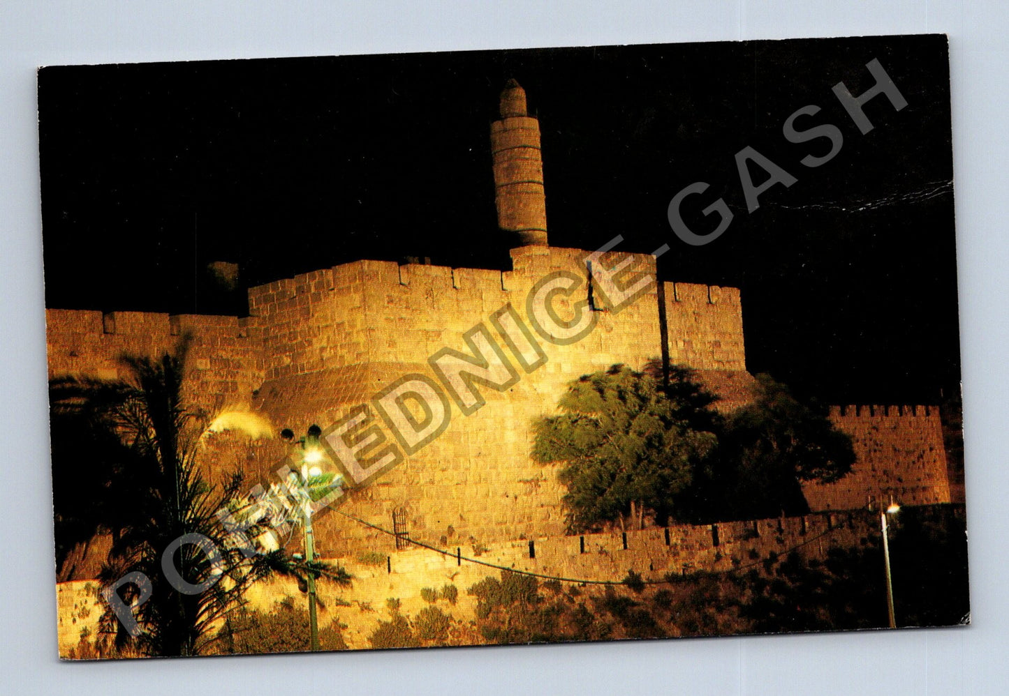 Pohlednice Izrael Jeruzalém Davidova věž Jaffa Gate noc (M39258)