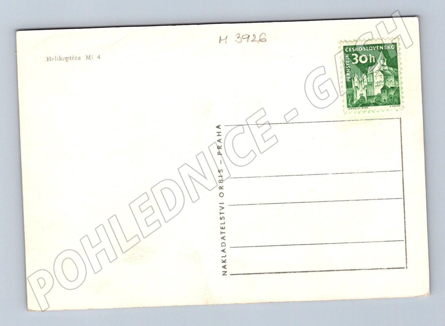 Pohlednice vrtulník Mi-4 D-50 – Orbis (M3926)