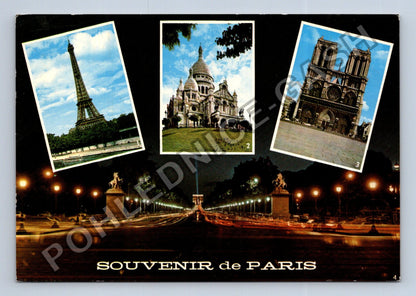 Pohlednice Francie Paříž Eiffelova věž Sacré-Cœur Notre-Dame (M39265)