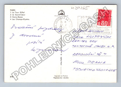 Pohlednice Francie Paříž Eiffelova věž Sacré-Cœur Notre-Dame (M39265)