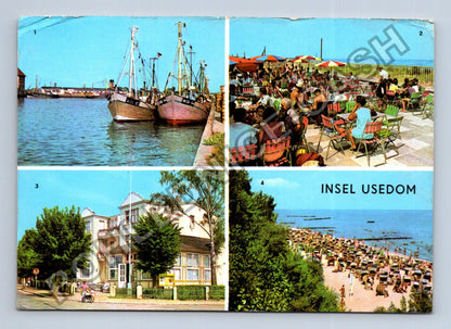 Pohlednice Německo Insel Usedom rybářské lodě pláž hotel (M39268)