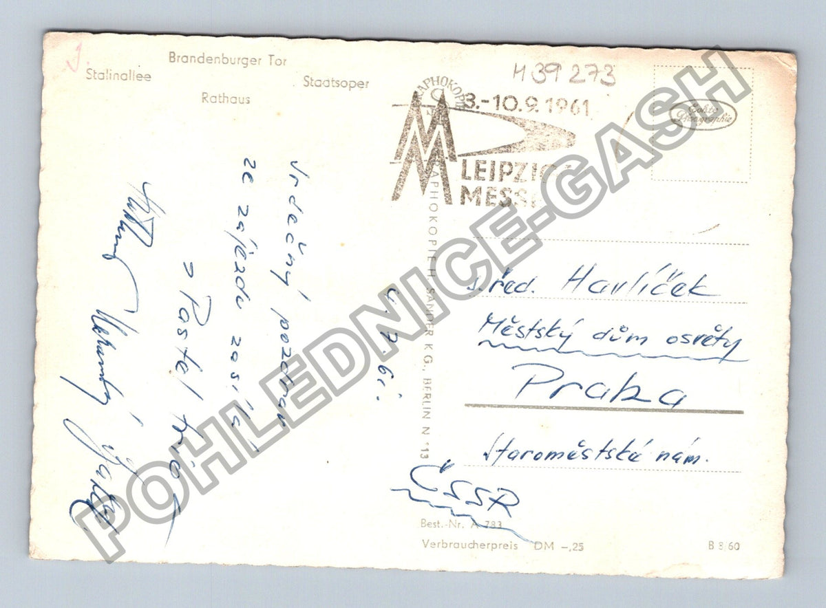 Pohlednice Německo Berlín Braniborská brána koláž 1961 (M39273)