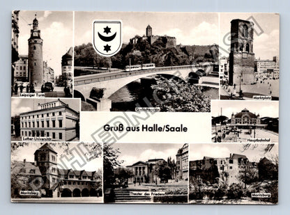 Pohlednice Německo Halle Saale koláž motivů 1961 (M39279)