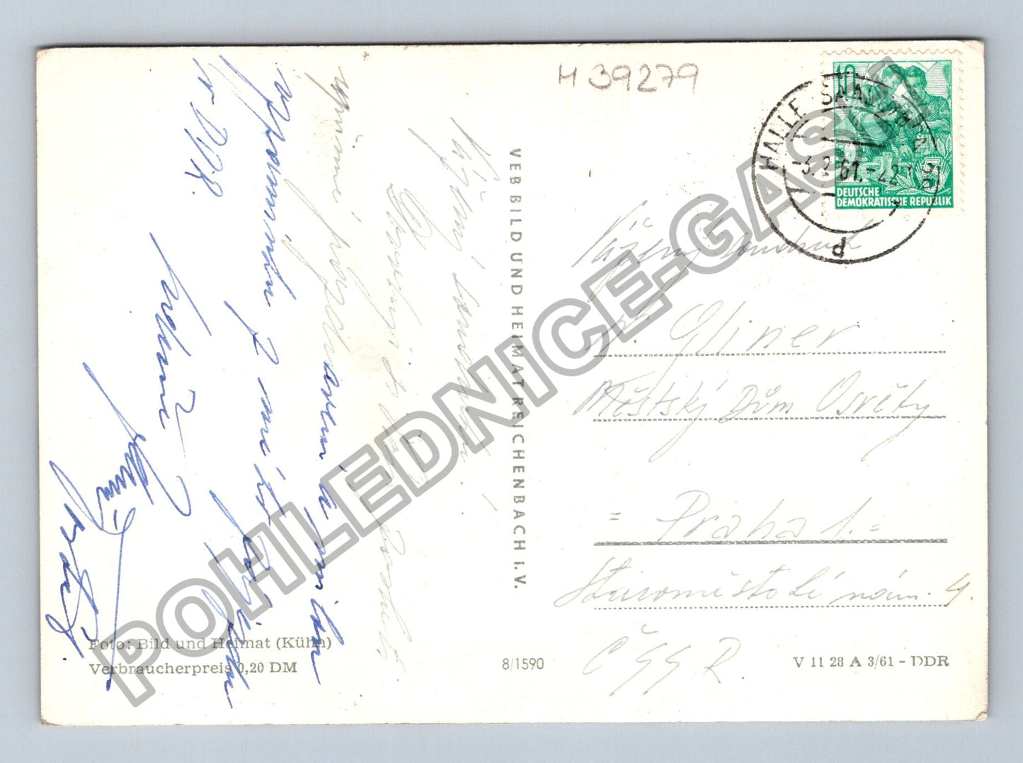 Pohlednice Německo Halle Saale koláž motivů 1961 (M39279)