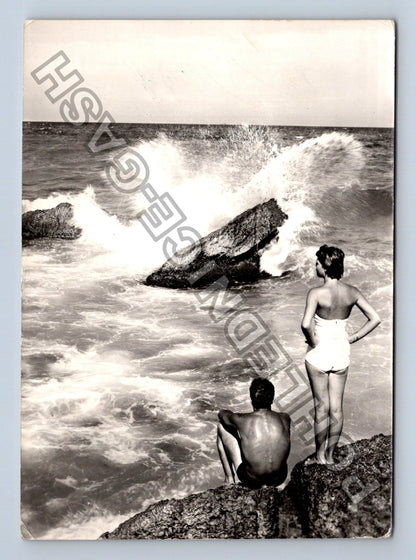 Pohlednice Bulharsko Černé moře koupající se lidé 1960 (M39283)