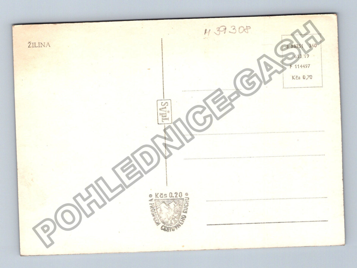 Pohlednice Žilina náměstí podloubí automobily (M39308)