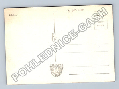 Pohlednice Žilina náměstí podloubí automobily (M39308)