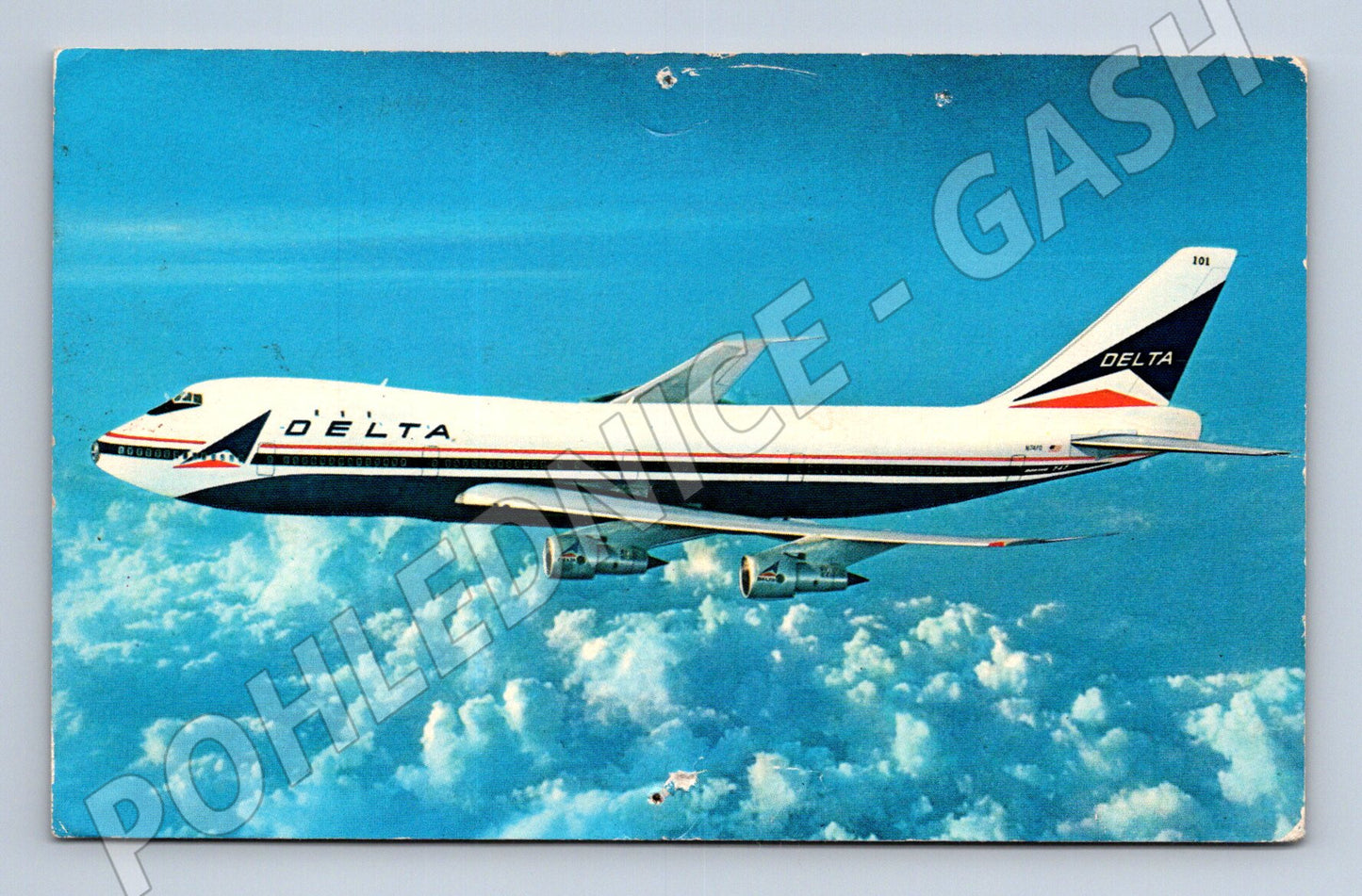 Pohlednice Delta Airlines Boeing 747 – letecký motiv (M3931)