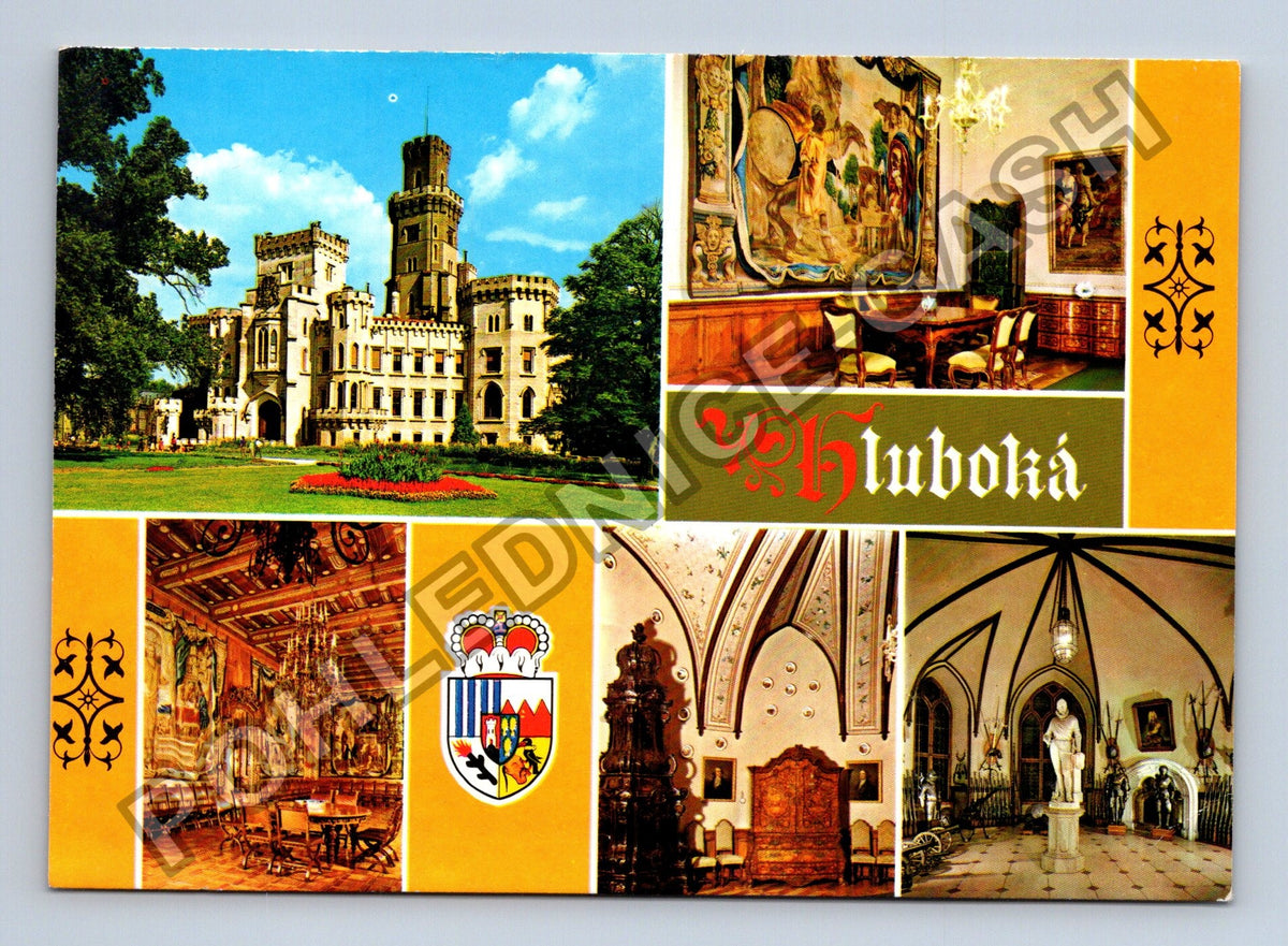 Pohlednice Hluboká nad Vltavou zámek interiér erb (M39363)